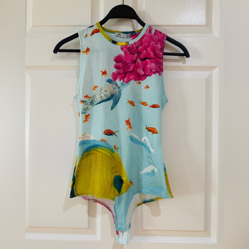 Zara Colorful Ocean Print Bodysuit